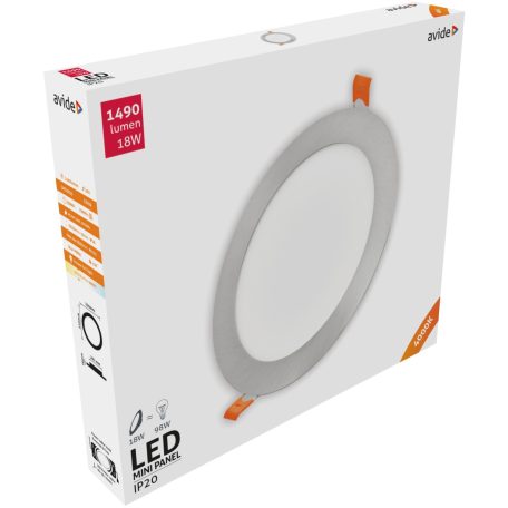 Avide LED Beépíthető Kerek Mennyezeti Lámpa ALU Szatén Nikkel 18W NW 4000K