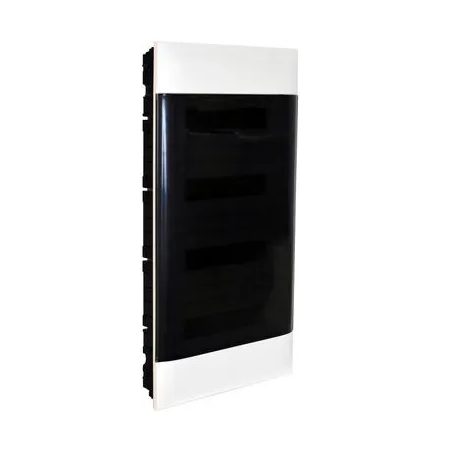 Kiselosztó PE/N-sín 90A műanyag 4x 12M üreges falba fehér IP40 átlátszó ajtó PractiboxS