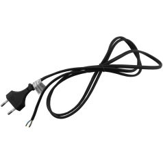   Entac Szerelhető hálózati kábel 2G0.75 1.5m Dugvillával Fekete