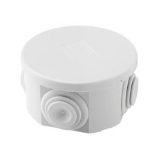 Kötődoboz 80x50mm falon kívüli, membrános, IP65, kerek, pattintós fedél
