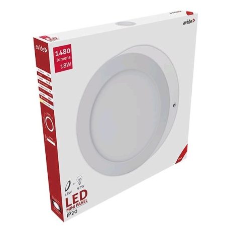 Avide LED Falra Szerelhető Kerek Mennyezeti Lámpa ALU 18W WW 3000K