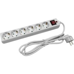   Entac S1SP Elosztó 6 Foglalat Kapcsolóval 1.8m 3G1.5 Túlfesz.védelemmel