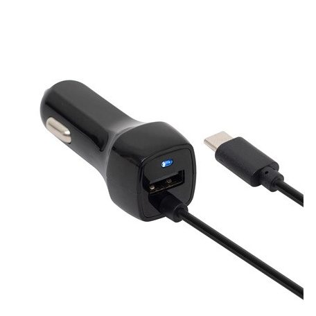 SAL SAU 24C autós USB töltő 2in1, 2 készülék, USB, USB-C, 2,4 A összesen