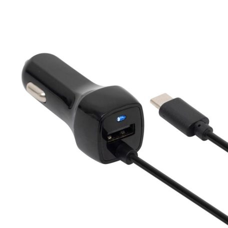 SAL SAU 24MU autós USB töltő 2in1, 2 készülék, USB, microUSB, 2,4 A összesen