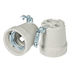 Porcelán lámpatartó E27 fém tartóval