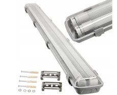 Berge 120 cm-es armatúra 2x18 W-os víztiszta fedéllel natúr fehér LED fénycsövekkel
