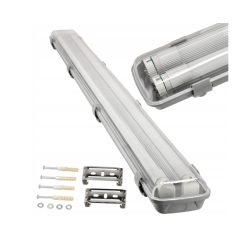   Berge 120 cm-es armatúra 2x18 W-os víztiszta fedéllel natúr fehér LED fénycsövekkel