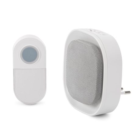 Entac Hálózati Ajtócsengő Éjjeli Fény Funkcióval, Elemes IP44 Adókészülékkel 1xCR2032 Tart