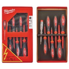   MILWAUKEE VDE CSAVARHÚZÓ KÉSZLET 7db-os (SL2,5, SL3, SL4, PH2, PZ1, PZ2 Tester)