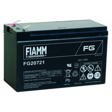 Fiamm FG20721 12V 7,2Ah zselés akkumulátor