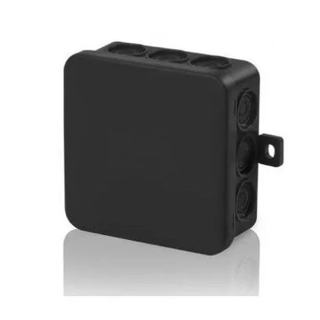 Kötődoboz 85x85x40mm falon kívüli, IP54, fekete