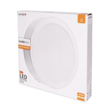 Avide LED Falra Szerelhető Kerek Mennyezeti Lámpa Műanyag 24W NW 4000K