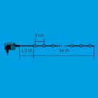 KII 200/WH - Home KII 200/WH LED-es fényfüzér, 16 m / 200 db hidegfehér LED, állófényű, zöld vezeték, hálózati adapter, beltéri kivitel