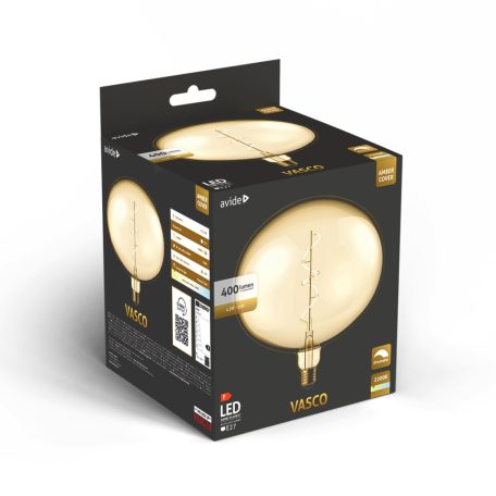 Avide LED Jumbo Filament Vasco Amber 4.5W E27 2200K Fényerőszabályzós