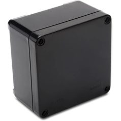   Kötődoboz kitörhető UV-álló falonkívüli 105mm x 105mm 64mm fekete műanyag IP65 PKG 100 OP Dietzel 000848