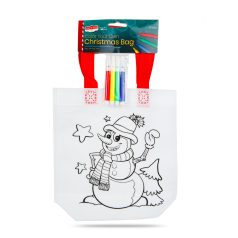   Színezhető táska - karácsonyi - 4 filccel - 24 x 22 cm HÓEMBER