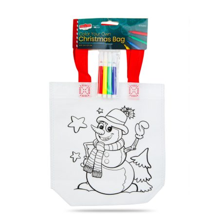 Színezhető táska - karácsonyi - 4 filccel - 24 x 22 cm HÓEMBER