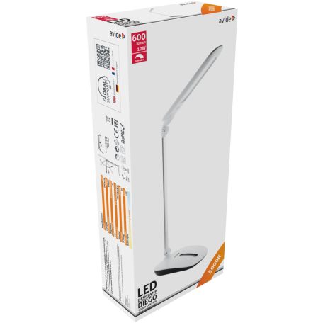 Avide LED Asztali Lámpa Érintésvezérelt Dimmer Fehér 10W