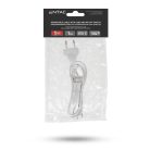 Entac Szerelhető hálózati kábel 2G0.75 100cm, Kétállású kapcsolóval, Fehér