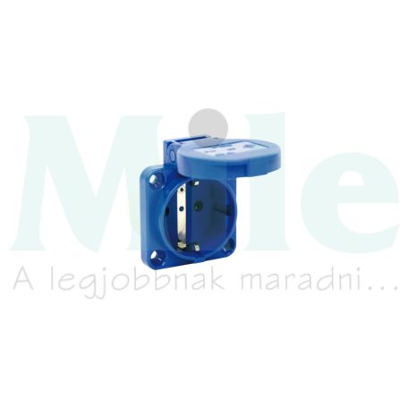 Háztartási dugalj beépíthető 2P+E +csapófedél 16A 3P 250V műanyag 50x50mm kék egyenes S-Nova PCE 105-0b