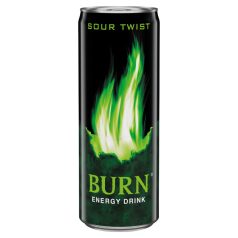   Burn Sour Twist zöld alma ízesítésű szénsavas ital koffeinnel, inozittal, B-vitaminokkal 250 ml