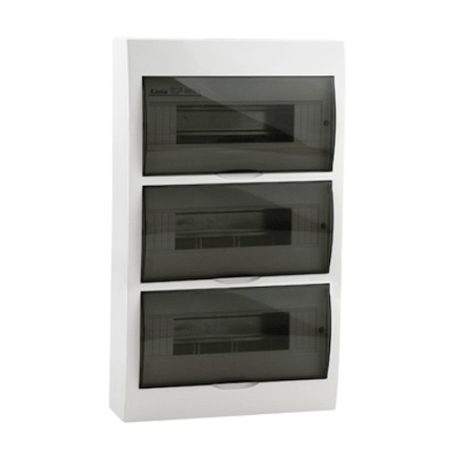 Süllyesztett lakáselosztó doboz, C sorozat, 54modulos,átlátszó ajtó-3soros,392x522x106mm,IP40 