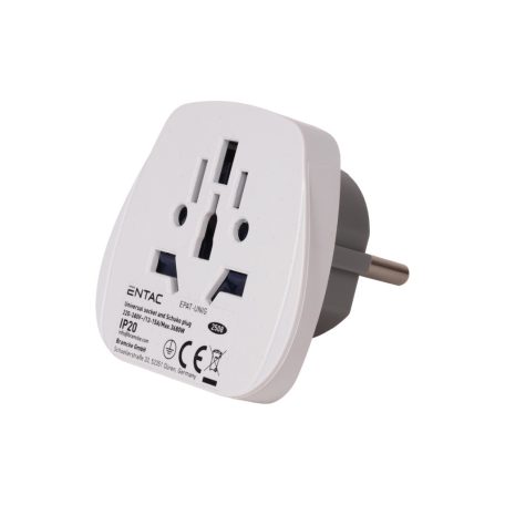 Entac Hálózati Utazó Adapter Univerzális Aljzat & Schuko Dugvillával