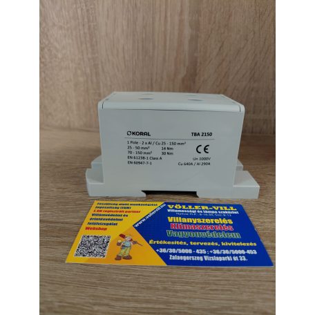 Fővezetéki elosztóblokk, 1P, Cu/Al, 2x25-150 mm2, szürke