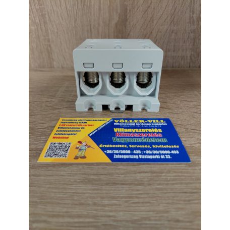 Fővezetéki elosztóblokk, 1P, Cu/Al, 3x6-95 mm2, szürke