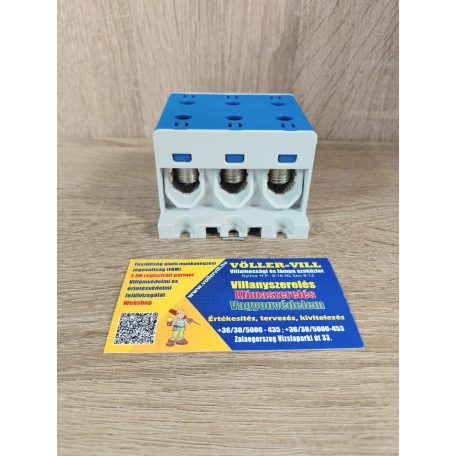 Fővezetéki elosztóblokk, 1P, Cu/Al, 3x6-95 mm2, kék