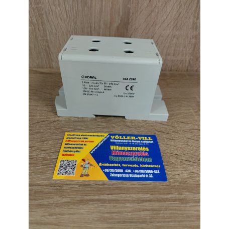 Fővezetéki elosztóblokk, 1P, Cu/Al, 2x35-240 mm2, szürke