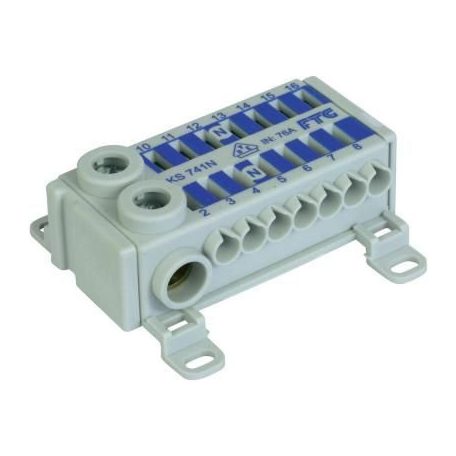 Fővezeték leágazó sorkapocs 1P 2x25/14x4mm2 kék
