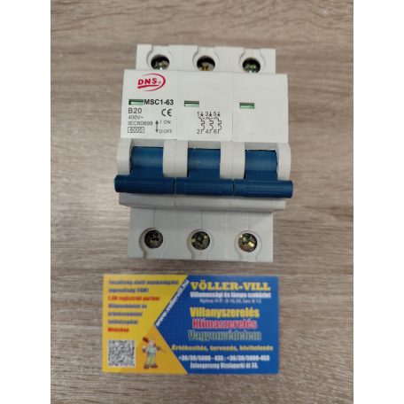 Kismegszakító 3P B 20A  DNS MSC1-63
