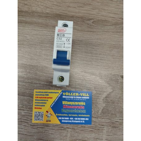 Kismegszakító 1P C 32A DNS MCB