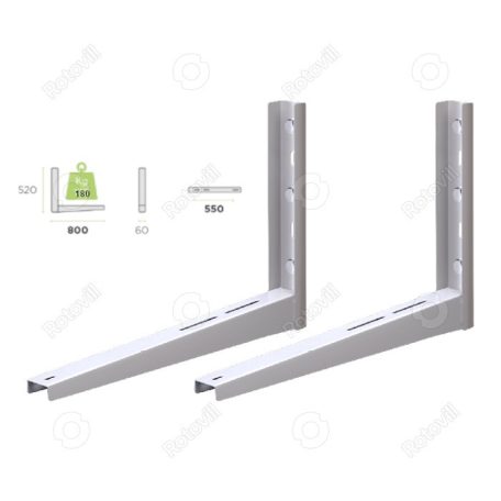 KLÍMATARTÓ KONZOL HEGESZTETT FIX PROFESSIONAL EU, (800x520 mm/180 kg-ig), PÁRBAN