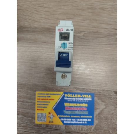 Főkapcsoló szakaszoló 1P 63A DNS MSG-100