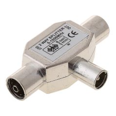 2 utas T-elosztó 1 fém koaxiális TV antennaadapter