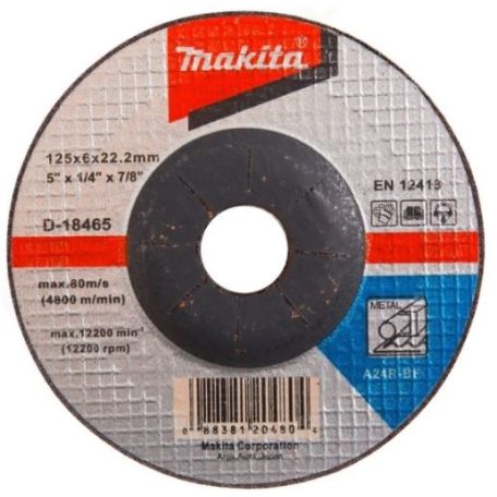 MAKITA Fém csiszolótárcsa 125x6x22,2mm, D-18465