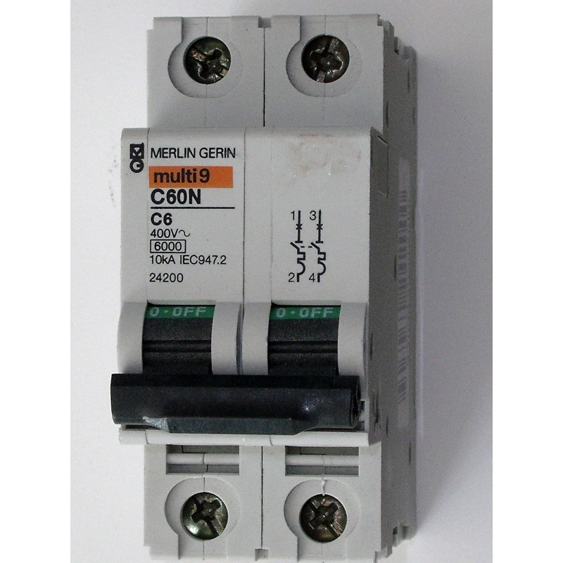 Disjoncteur Merlin Gerin Multi9 C45N 15A Type 2 - Occasion Fonctionnel